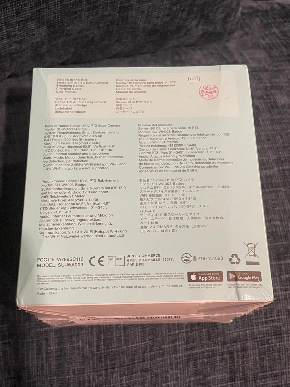 Sense-U AI PTZ Baby Cam - White BRAND NEW (never opened)